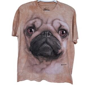 The Mountain Pug AOP Graphic T Shirt Medium Brown Vincent Hie 2011 Tie Dye Dog
